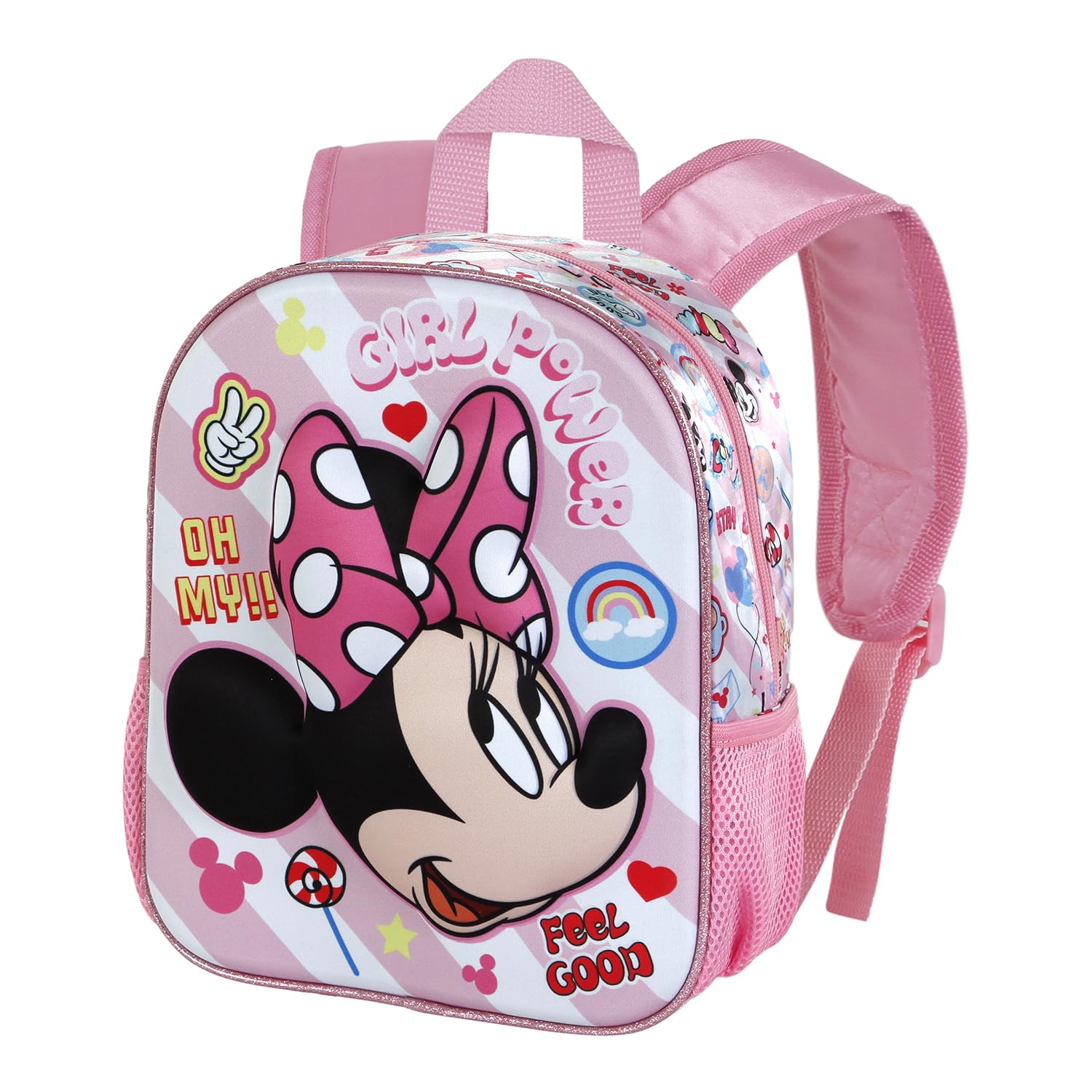 Disney Minnie Mouse Power-Mochila 3D Pequeña, Rosa, 26 x 31 cm, Capacidad 8,5 L