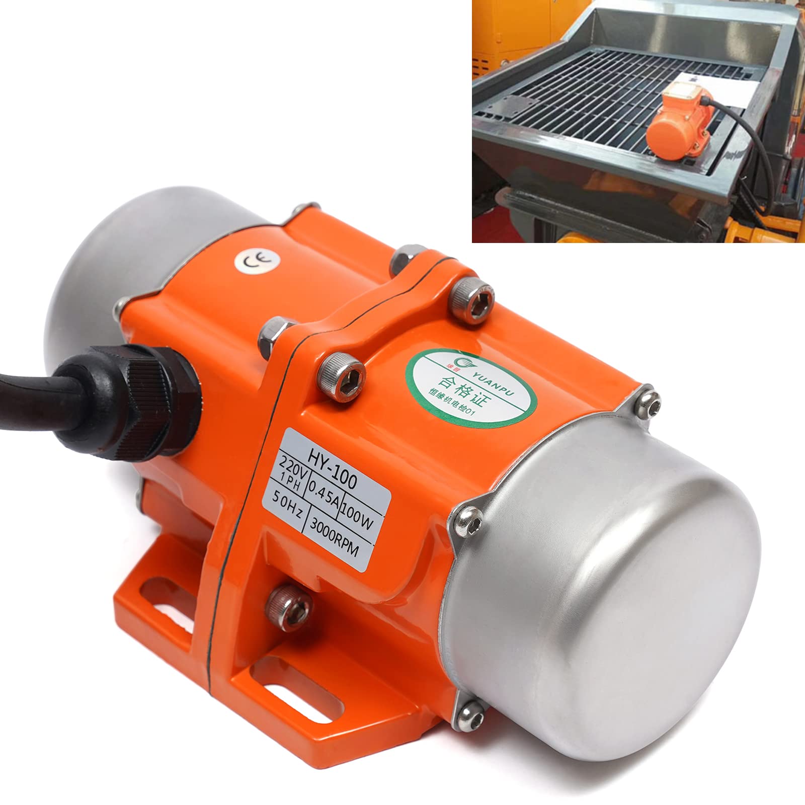 Motore vibrante da 100 W/220 V AC, 3000 giri/min, vibratore asincrone, motore in lega di alluminio