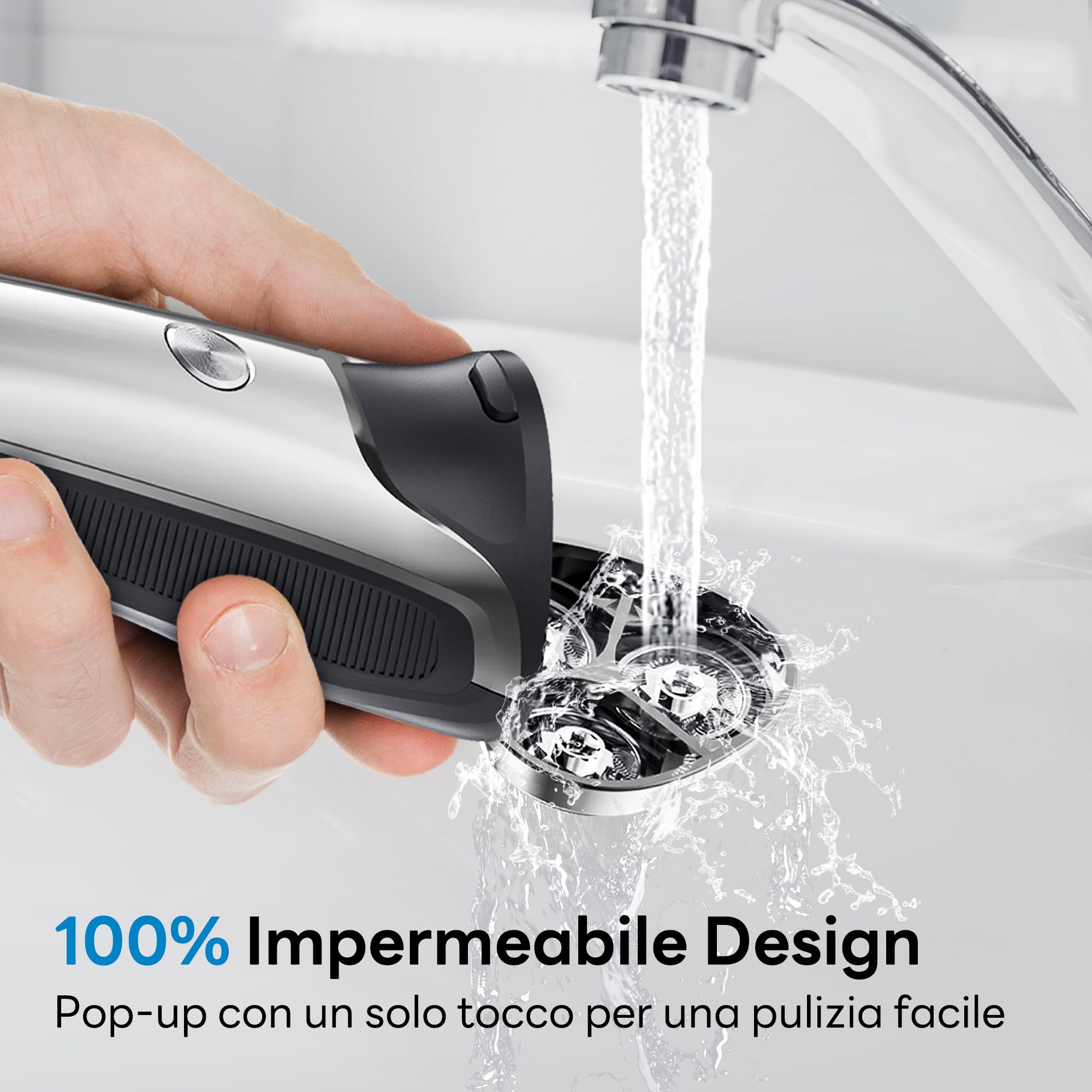 DOAO Rasoio Elettrico Barba, 2024 Aggiornato Rasoio Elettrico Uomo 2 in 1 Impermeabile Senza Filo Rotante per il Viso, Rasatura Wet & Dry (A3)