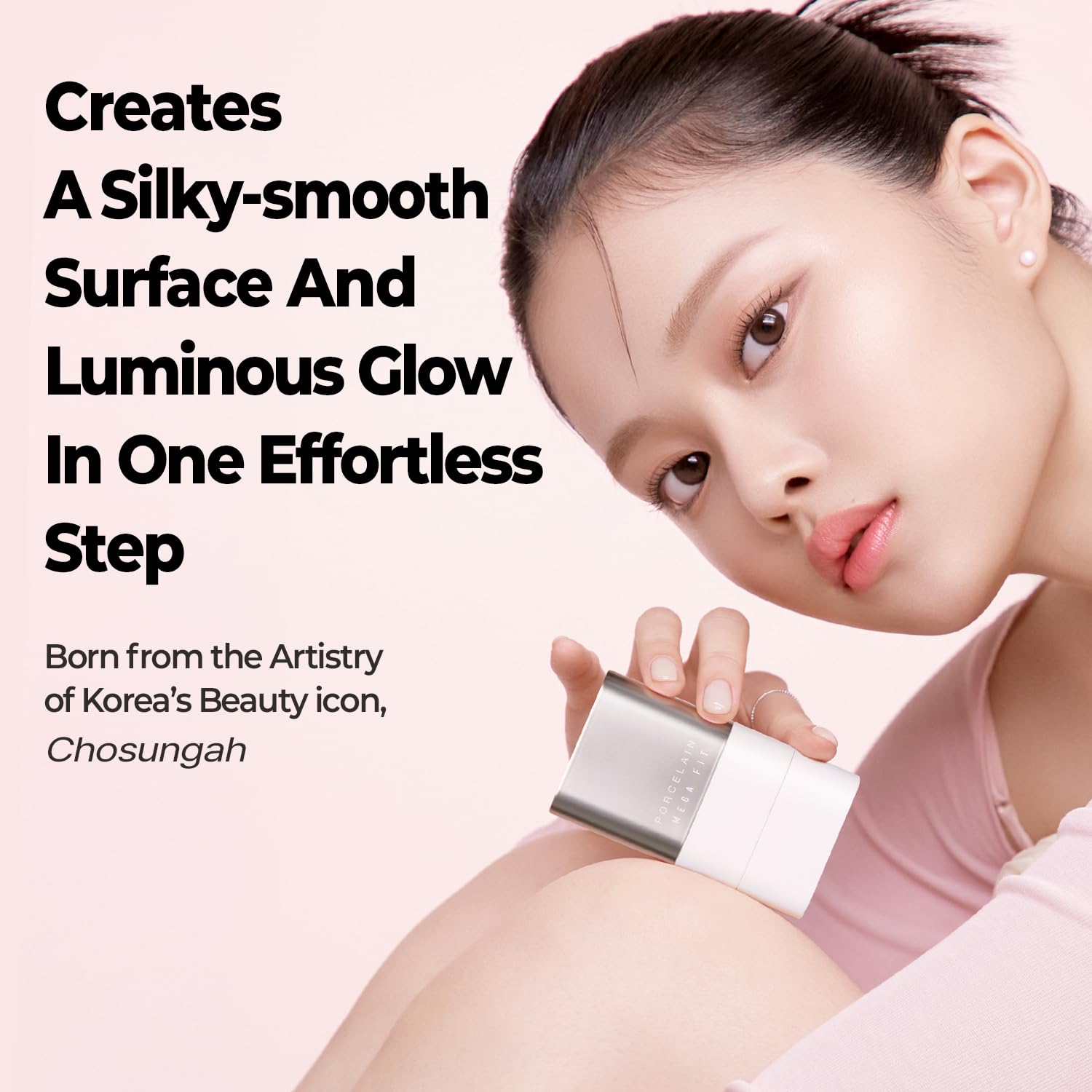 Mega Fit Stick Foundation with Built-in Brush-Full Coverage Creamy Formula for Porcelain Skin Finish, Hydrating&Long Lasting, Master Porcelain, Shade 19-21,0.56 oz (00C Fair)