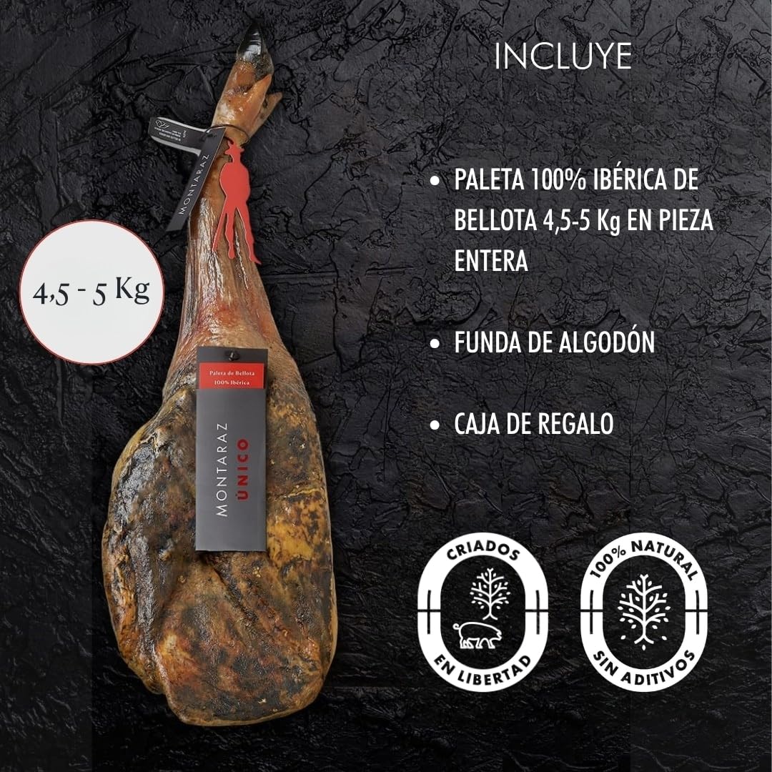 Paleta Ibérica de Bellota 100% Raza Ibérica Curación 24 Meses 4,5-5 kg Sin Aditivos
