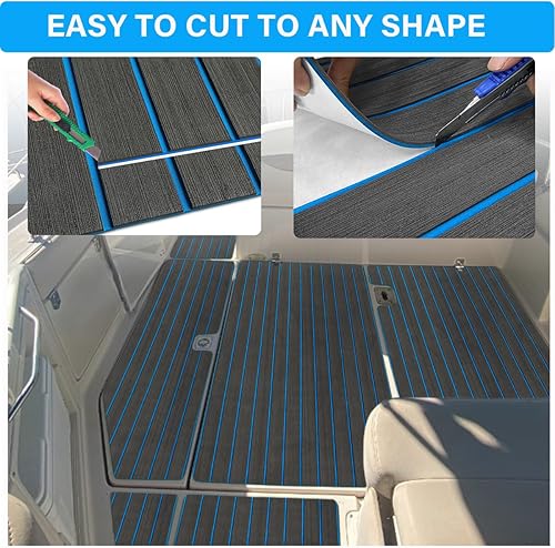 Miniatura 3 de Alfombra de espuma EVA para cubierta de 94 x 453516 de teca sintética, antideslizante, autoadhesiva, tapete de espuma para lanchas de motor, pontón,