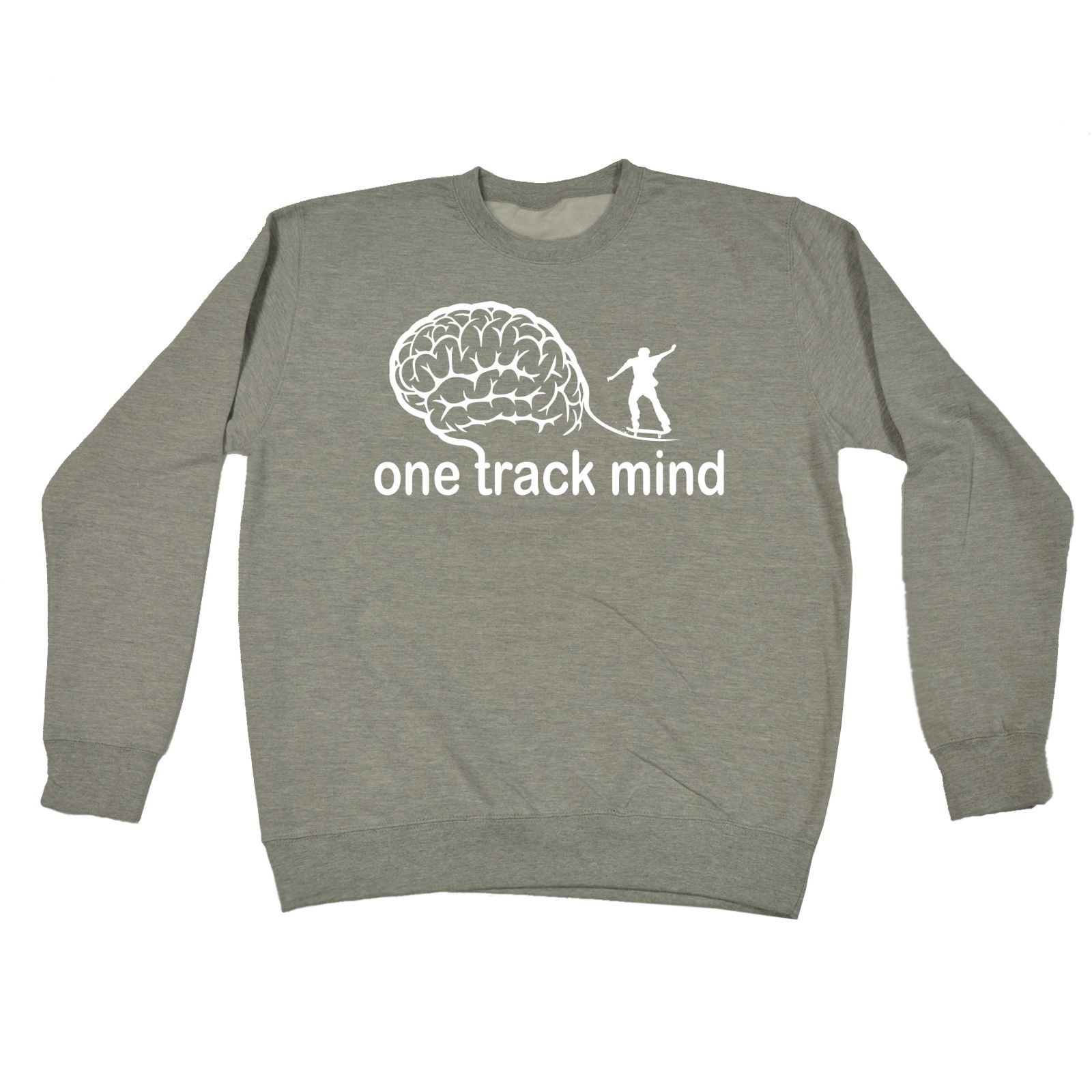 123t Funny Novelty One Track Mind Skate - Sweatshirt Funny Christmas Casual Birthday Top