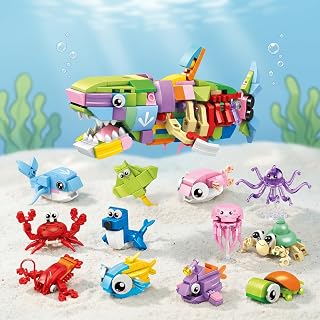 Mini-Klemmbausteine Meerestiere, 12er-Set