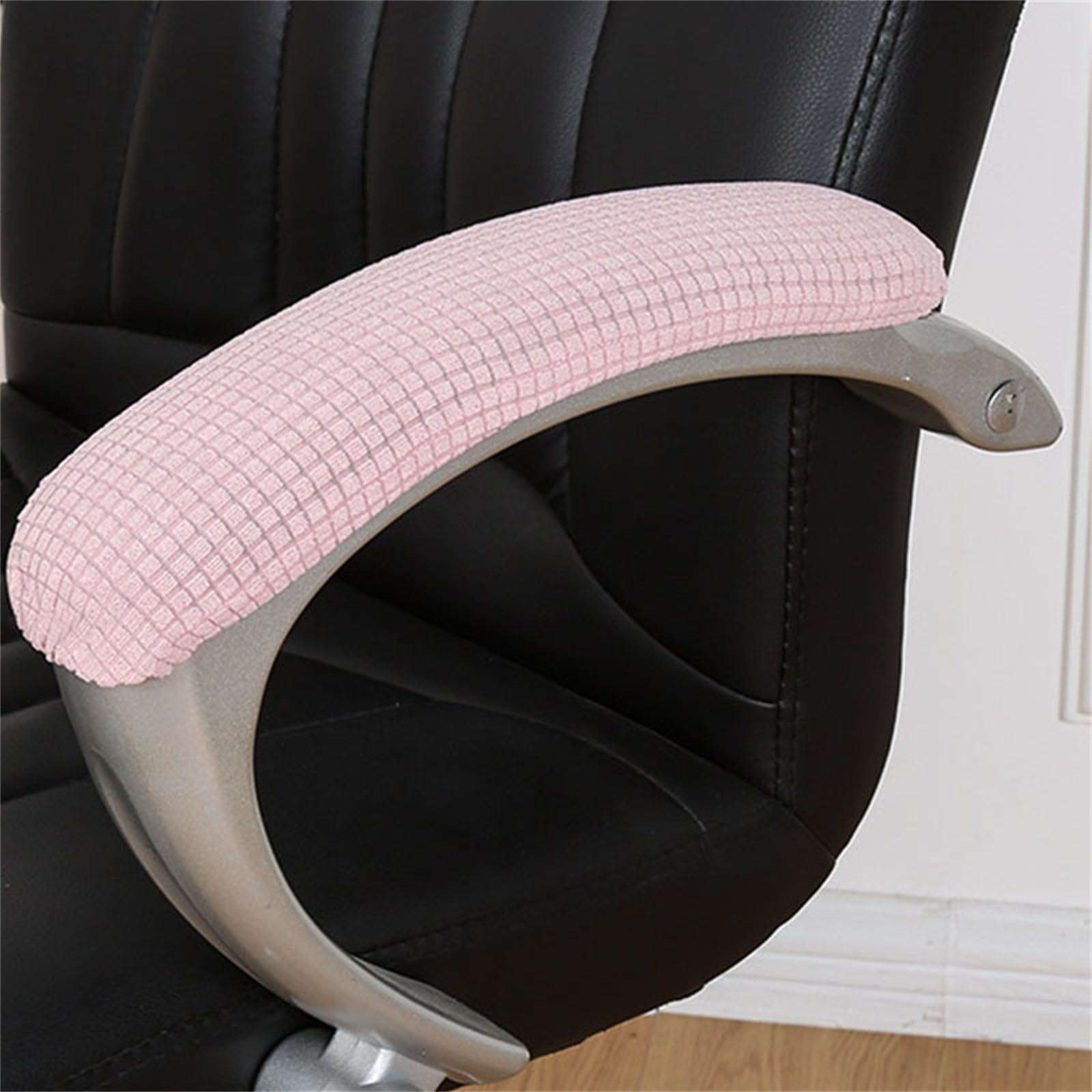 Highdi 1 Par Fundas para Reposabrazos de Silla de Oficina, Impermeable Universal Elástica Cubiertas de Apoyabrazos de Silla Protector de Brazo para Silla de Ordenador Desmontable Lavables (Rosa claro)