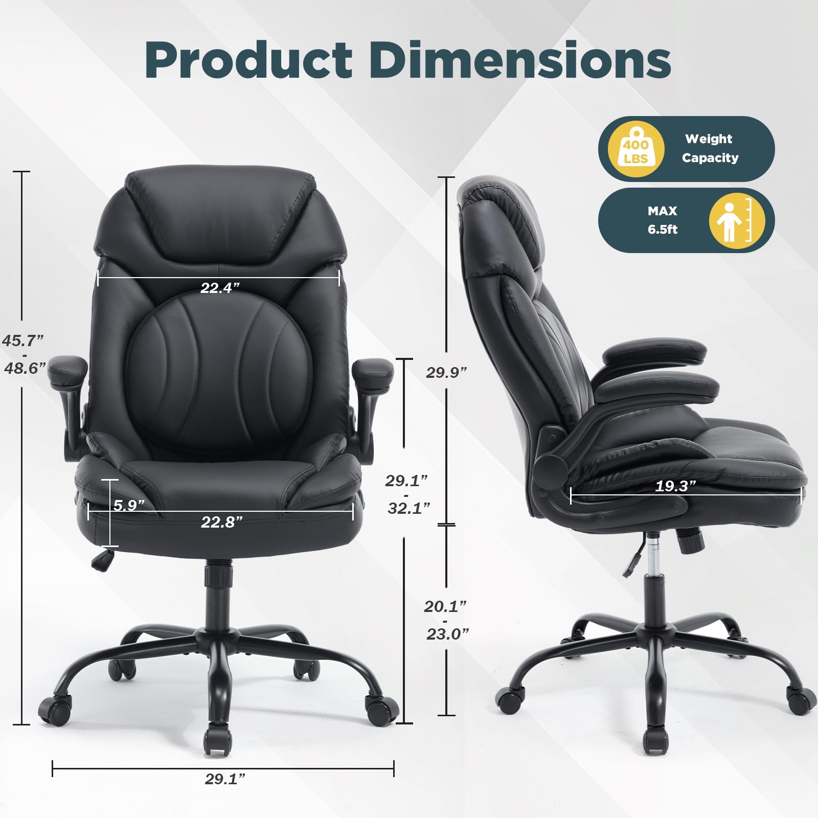 Lintaman ADJUST COMP MTO 41サイズ(26cm) Amazon.com: linting Big Tall Wide Seat Comfy Office Desk Chair