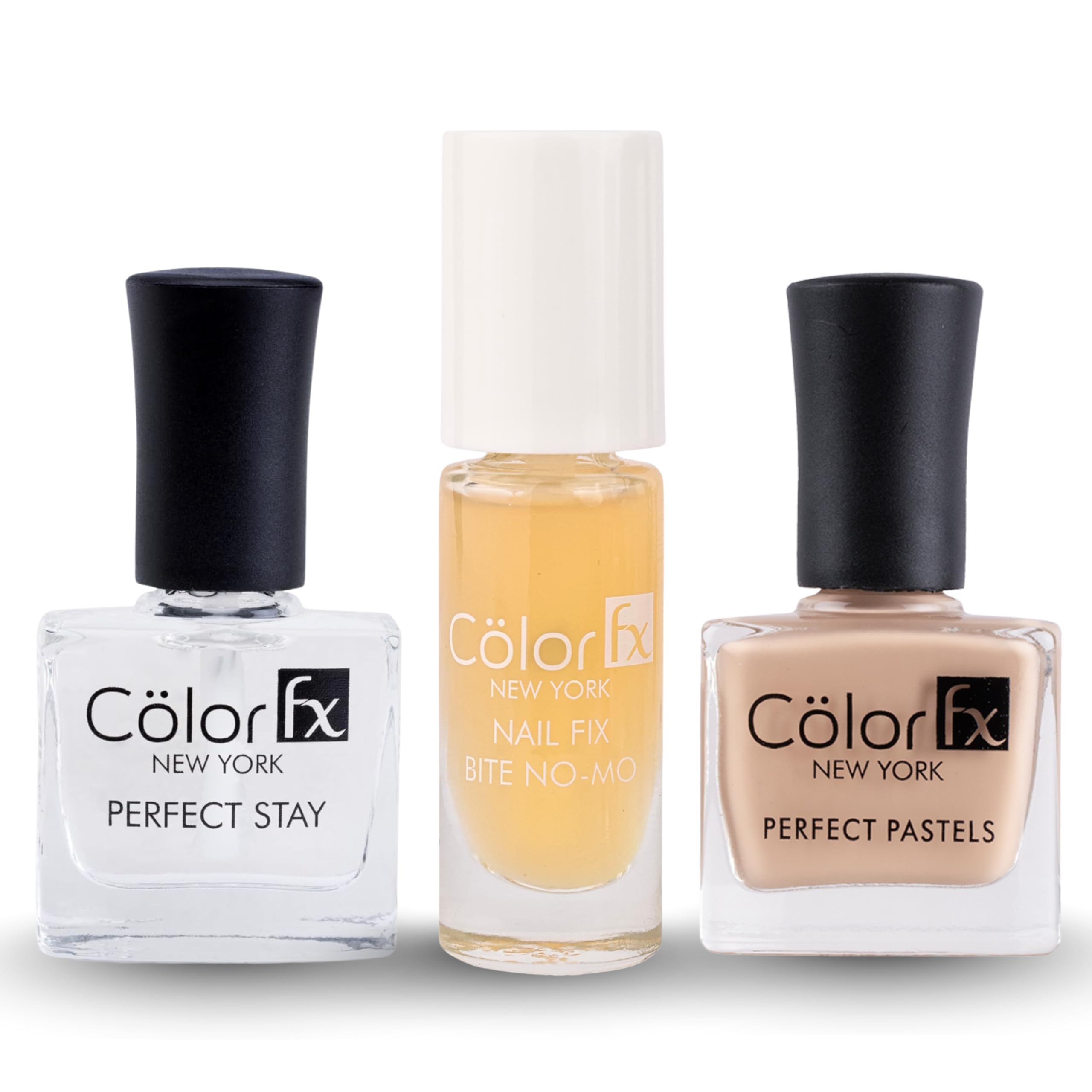 Color Fx 3-in-1 Nail Care Combo — Anti Nail Biting Polish 6mL (Vegan Nail Strengthener with Vitamin E, Biotin, AHA, Keratin Repair) + Non-UV Transparent Top Coat 9mL (Gel-Like High Gloss, Chip-Resistant, Quick Dry) + New York Perfect Pastel Glossy Finish Nail Polish, Camel Nude — Long-Wear Salon Finish-picture-15