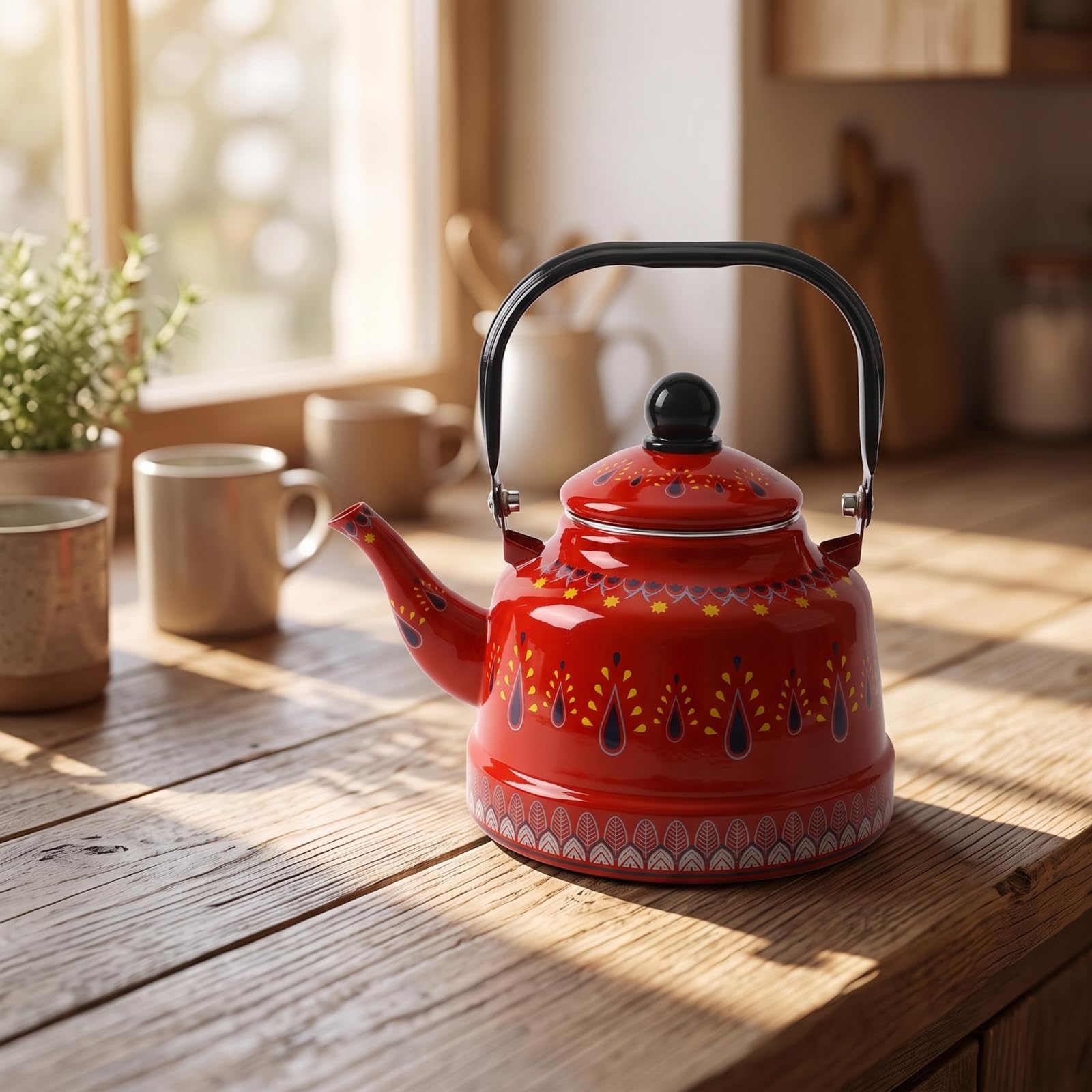 Tetera Clásica Elegante, Rojo, Rojo, 2.5L