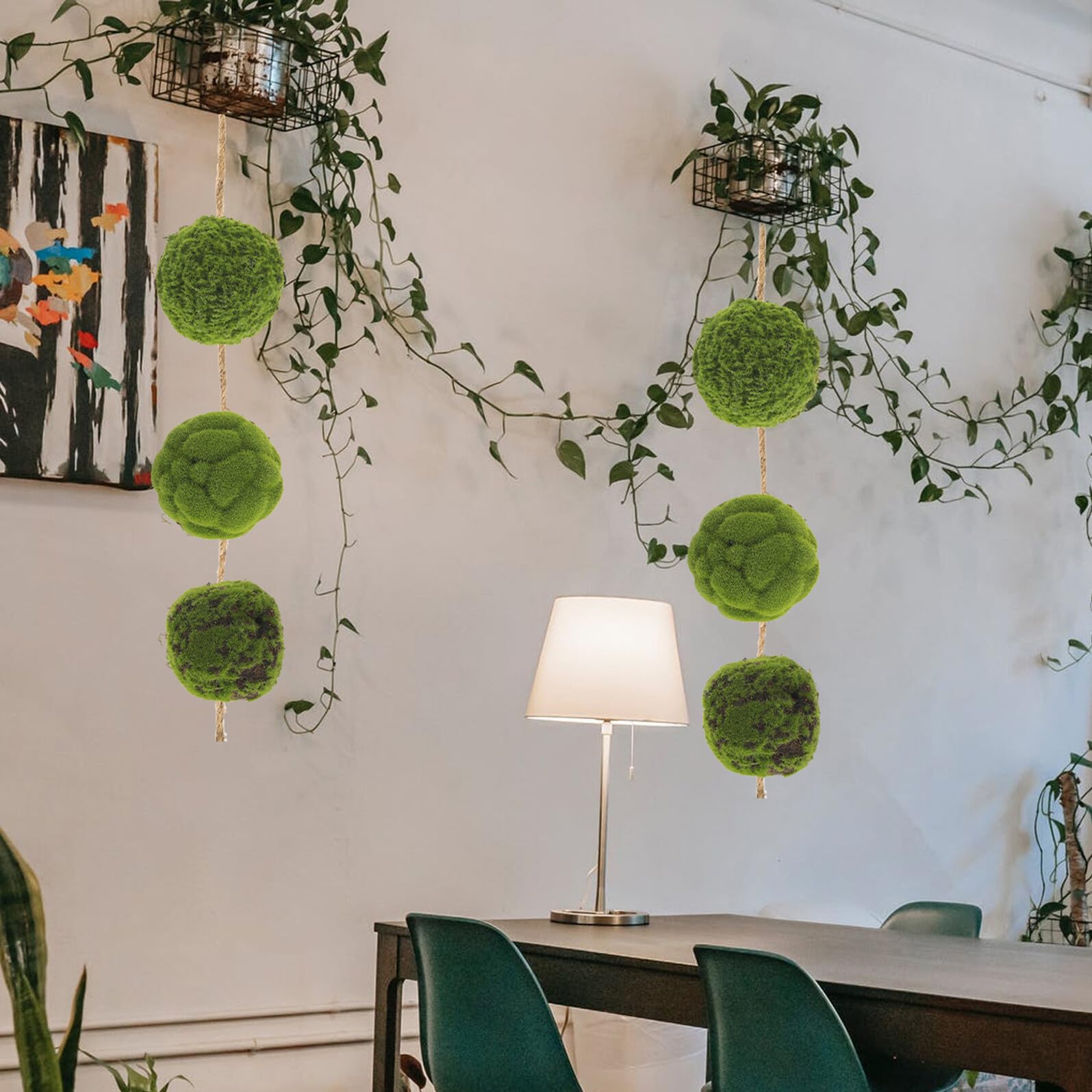 Toyvian Sfere di Muschio Artificiale 3 Pezzi da 10 Cm Palla Verde Decorativa in Fibra e Schiuma per Negozio di Fiori o Caffetteria Arredamento Naturale e Pratico