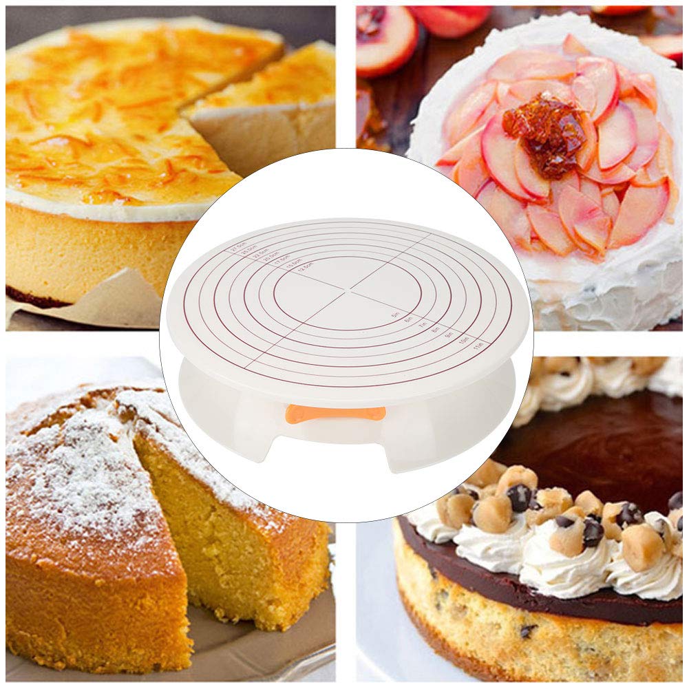Plateau tournant de décoration de gâteau de 30,5 cm – Support rotatif avec serrure réglable, surface antidérapante, ABS de qualité alimentaire – Parfait pour les boulangeries maison et les gâteaux