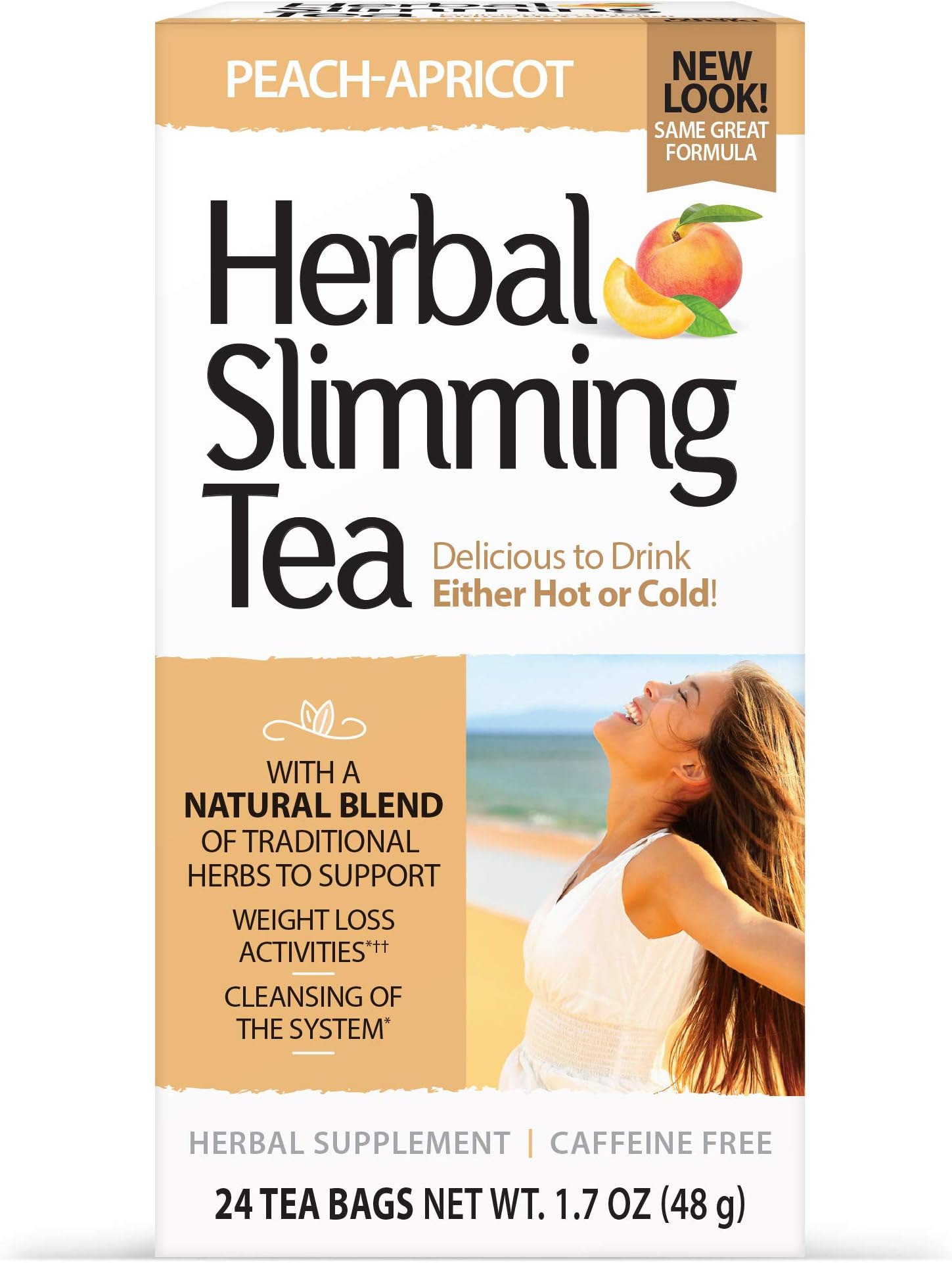 21st Century Health Care, Herbal Slimming Tea, Peach-Apricot, Caffeine Free, 24 Bags, 1.6 oz (45 g)