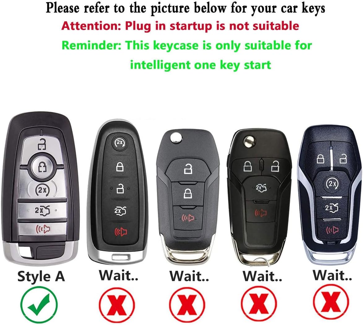 for Ford Key Case Cover with Keychain Fit for Ford Smart Keys Case Protector Suede