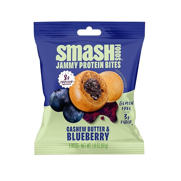 Smash Foods Cashew Butter & Blueberry Jam Superfood Bites, 1.8 OZ