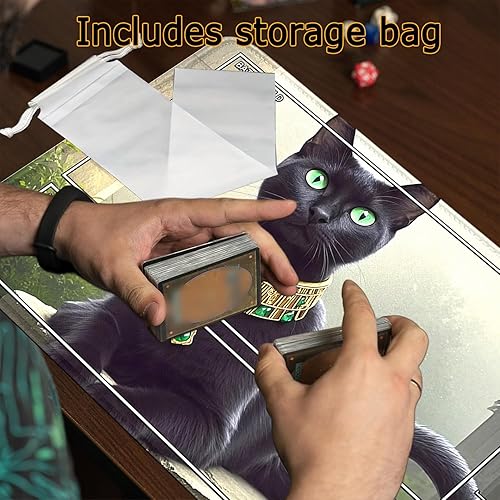 Vista 41 de MTG - Tapete de juego con bordes cosidos, parte inferior de goma antideslizante, tapete de juego TCG para gatos, superficie de goma lisa, tapete