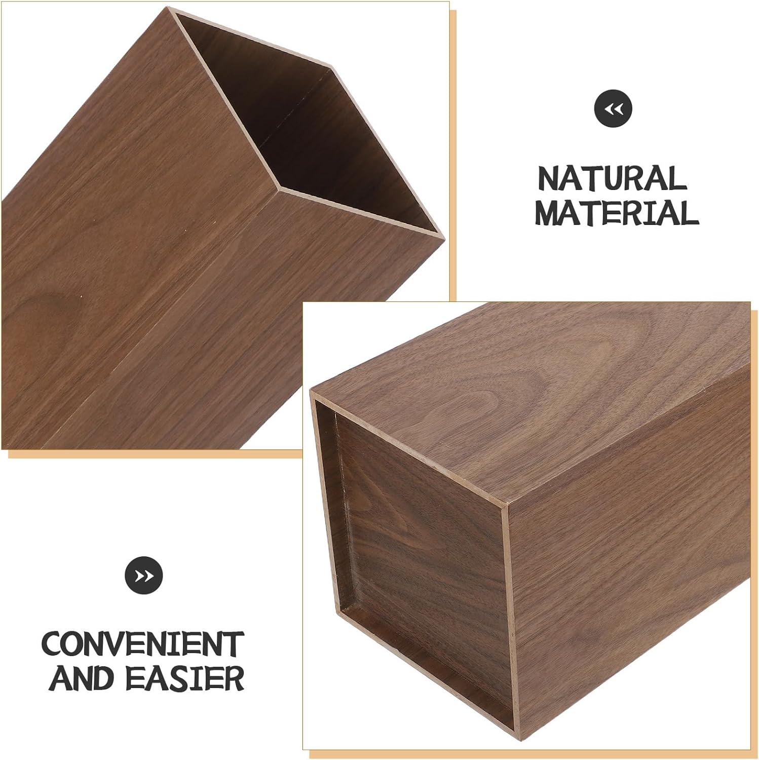 Wooden Umbrella Bucket Stand Farmhouse Square Umbrella Holder for Home Office Entryway Drying and Storage