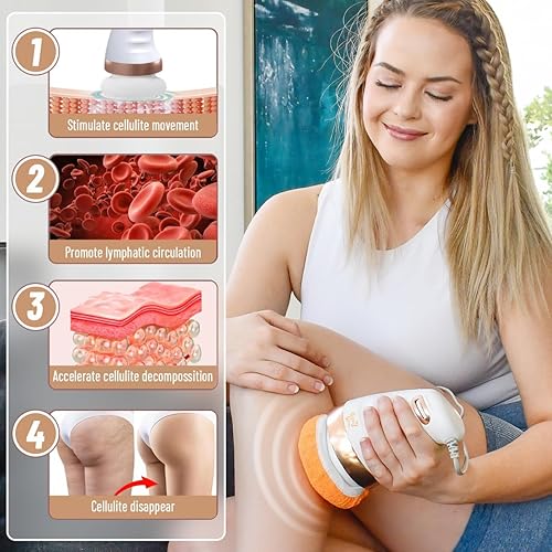 Miniatura 4 de Masajeador corporal eléctrico con 6 almohadillas lavables que no dañan la piel, herramienta para suavizar la piel para vientre, cintura, glúteos,