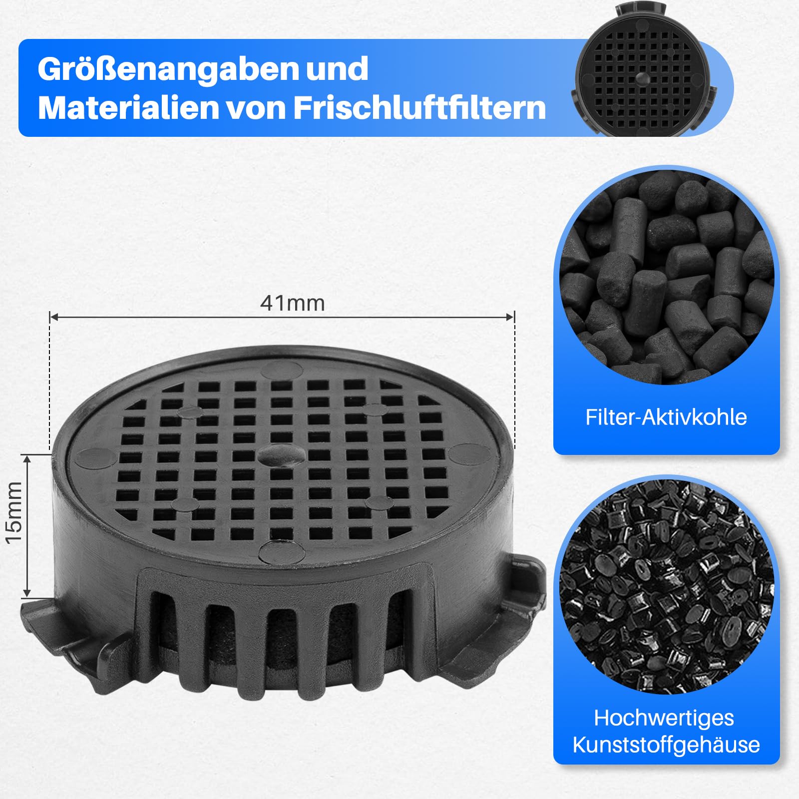 Pack de 2 filtres à charbon actif pour réfrigérateur Liebherr 9096342 9881116, filtre à air frais pour Miele 10806820, filtre à charbon rond Ø 45 mm