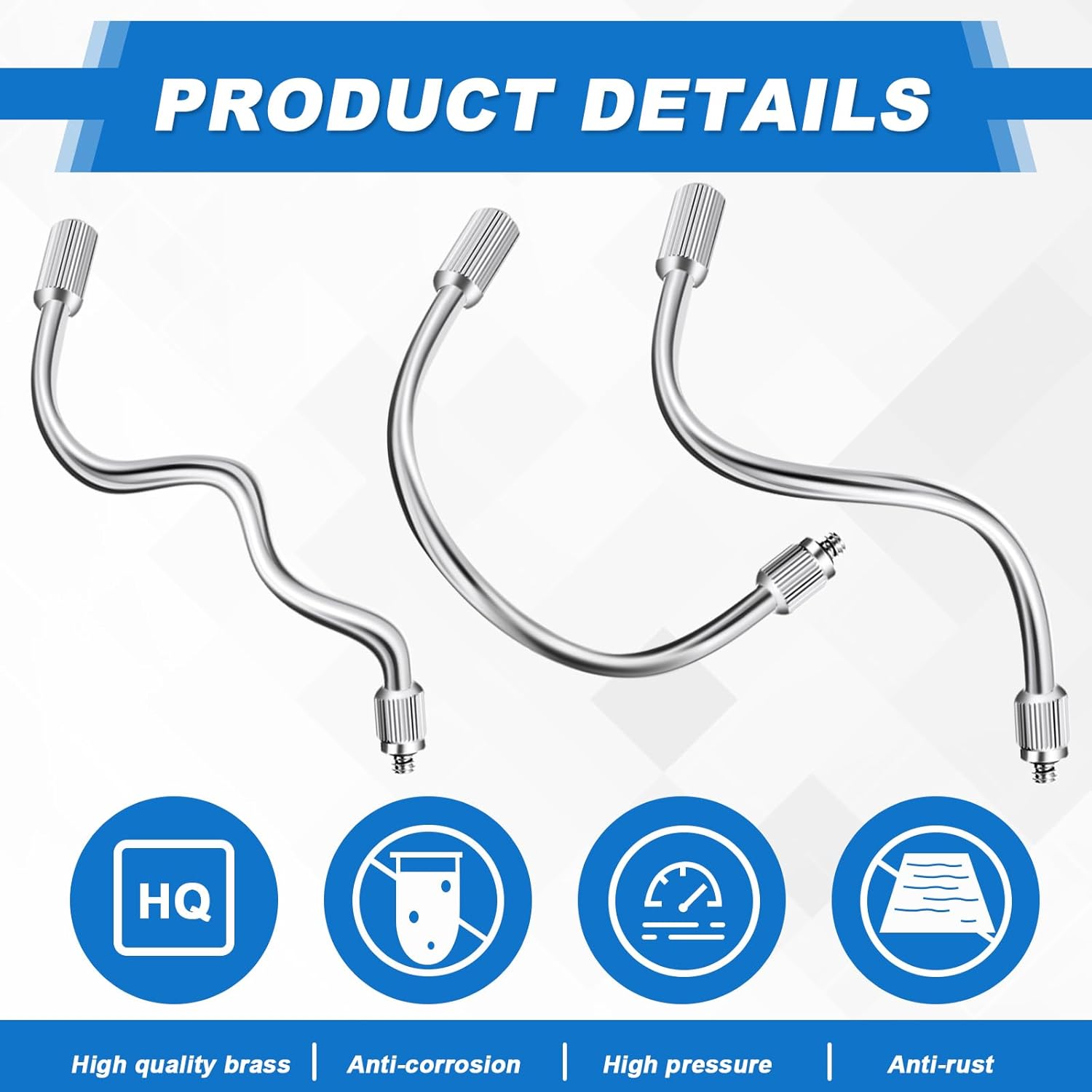 40 Pack Flexible Nozzle Extensions 5.9 Inch Brass Mist Rod for Mister Nozzles Bendable Copper Extended Pole 10/24 UNC Thread For Garden, Humidification, Outdoor Cooling, Dust Control