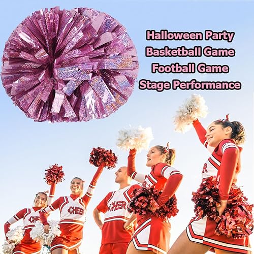 Miniatura 140 de Hooshing - Paquete de 2 pompones de animadora con mango tipo bastón, pompones para espíritu de equipo, deportes, bailes, animación, para niños
