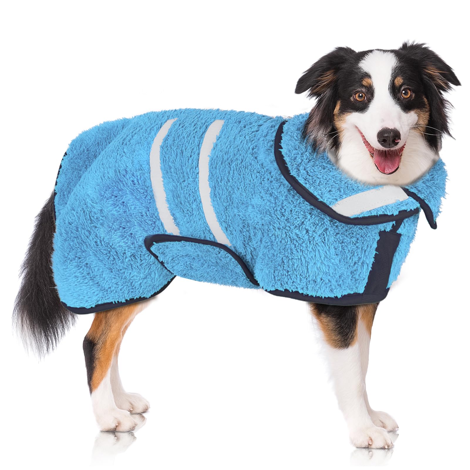 Dog Bathrobe Super Absorbent Dog Towels Large Quick Drying Robes for After Bath Soft Adjustable Warm Keeping Dogs Towel(S-XXL)