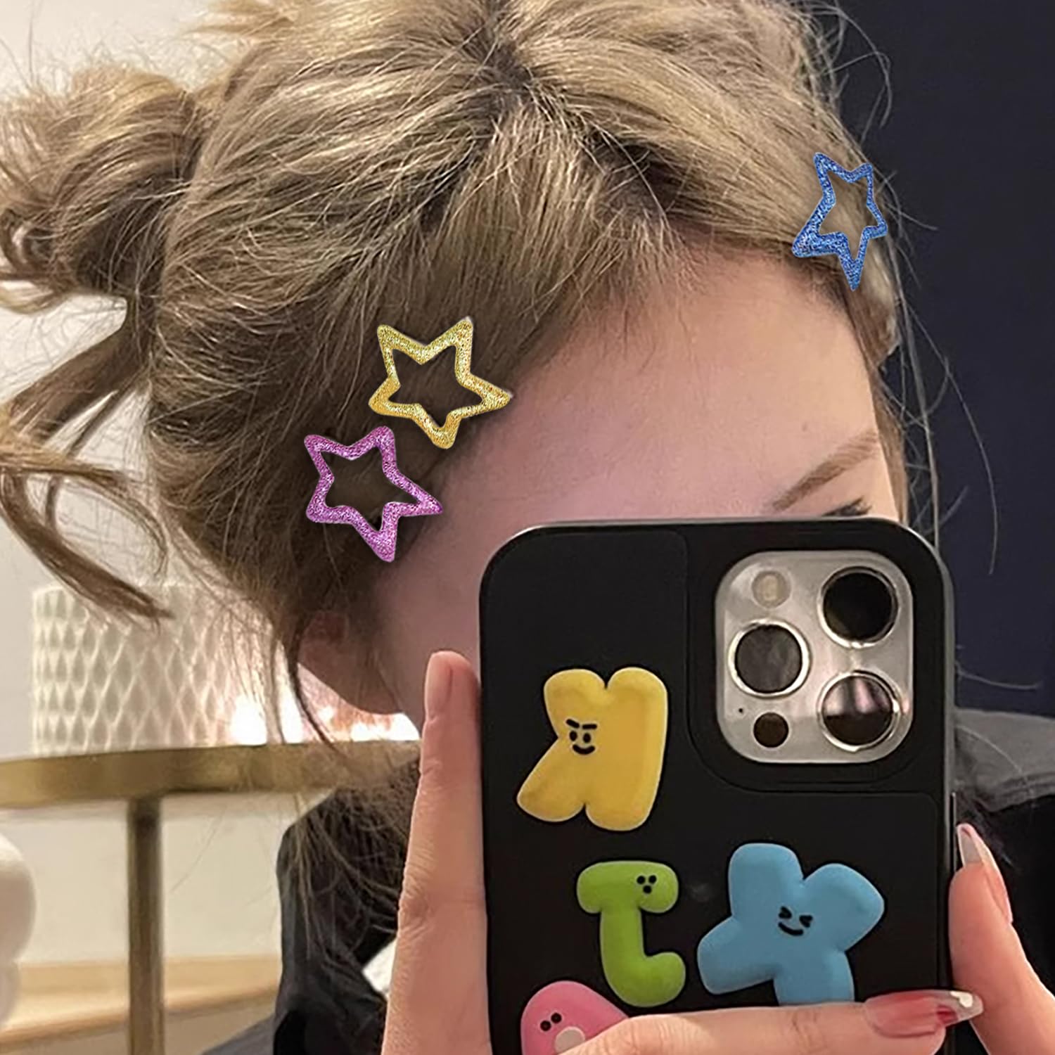 Amazon | 星型 ヘアピン カラフル 星 スター ヘアクリップ スター
