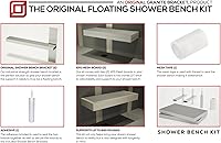 Vista 6 de Kit de banco de ducha flotante con tabla de espuma impermeable naranja y soporte de banco de ducha original® (10.25 x 46), ideal para nuevas