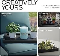 Vista 8 de Besti Bandejas rústicas vintage para servir comida (juego de 2) Tabla de madera anidable con asas de metal Elegantes bandejas de servir