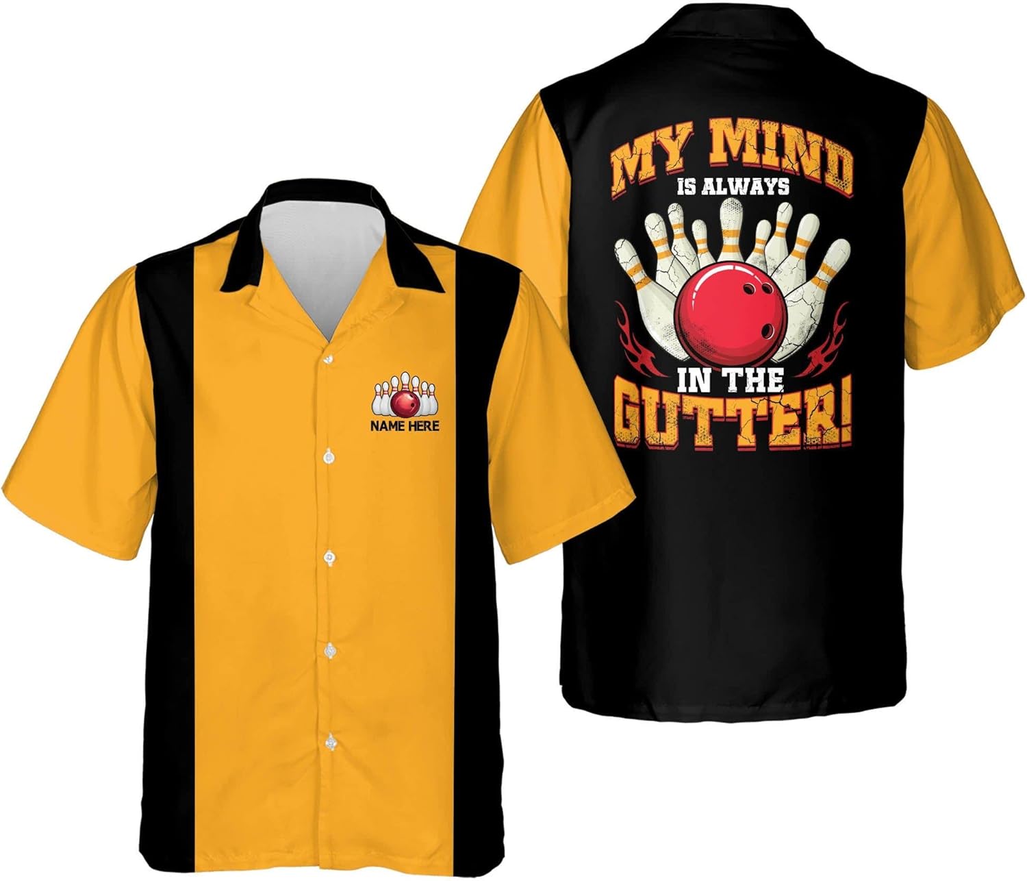 Custom Bowling Shirts, Hawaiian Shirt for Men, Bowling Jerseys for Men, Button-Down Short Sleeve Clothes