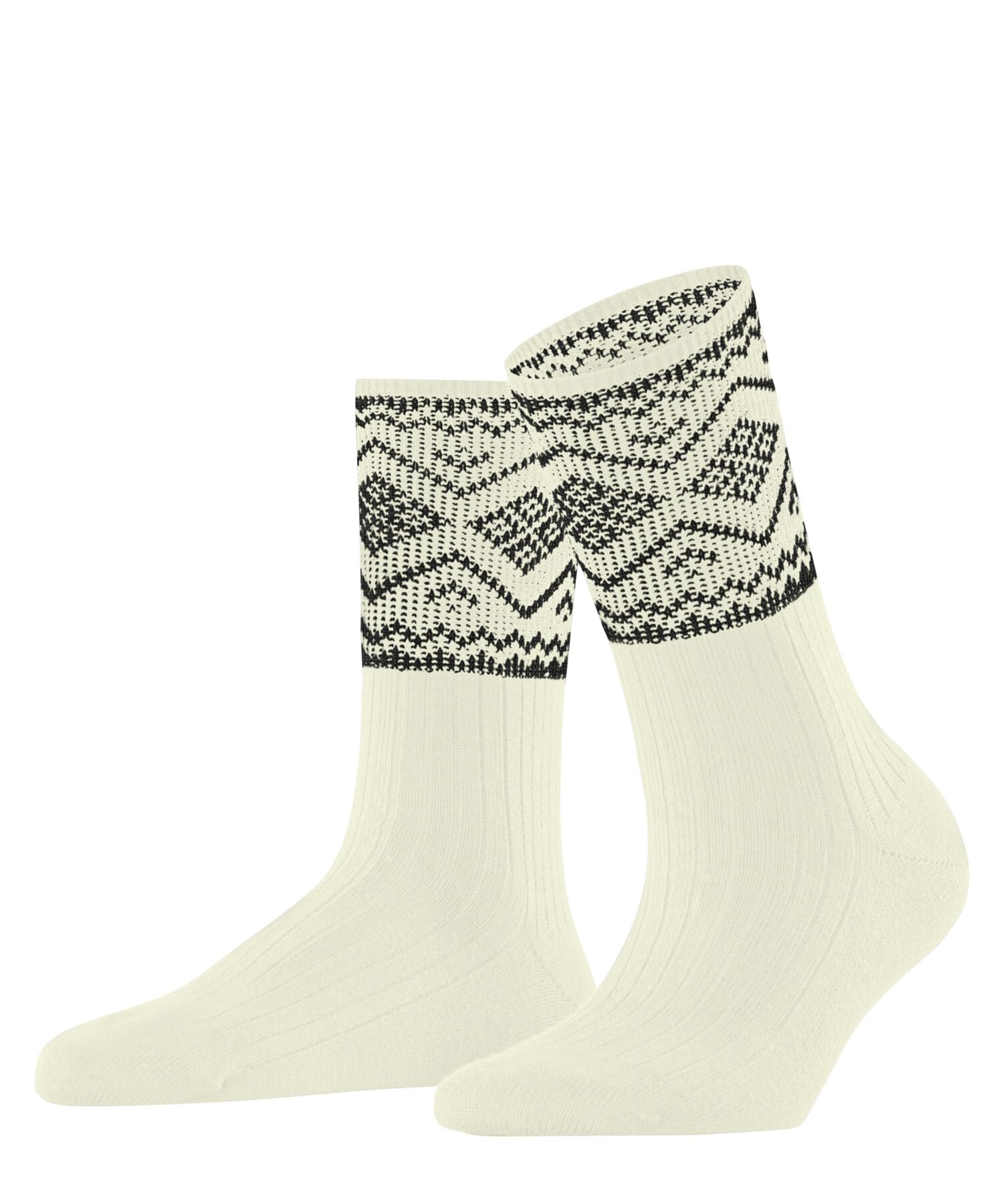Esprit Women's White Off-White 2040 Selbu Shimmer W So Cotton Patterned 1 Pair Socks, 5.5-8