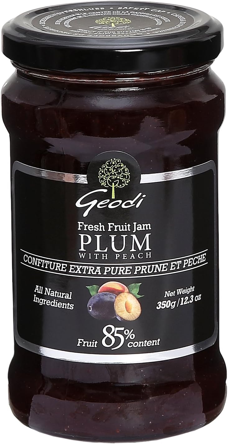 Pure Extra 85% Fruit Plum with Peach Jam, 350 g (Pack of 2)