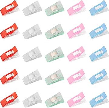25pcs Sewing Clips,Quilting Clips,Replace Sewing Pins,Small Clips for Sewing, Quilting, Crocheting,Crafting5 Colors