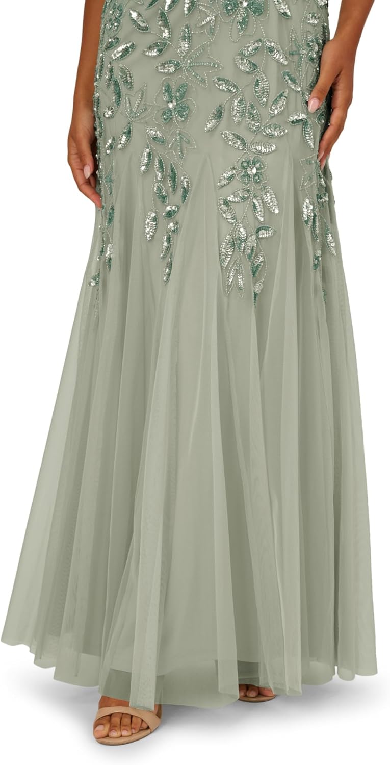 Adrianna Papell Bead Cape Dress Set