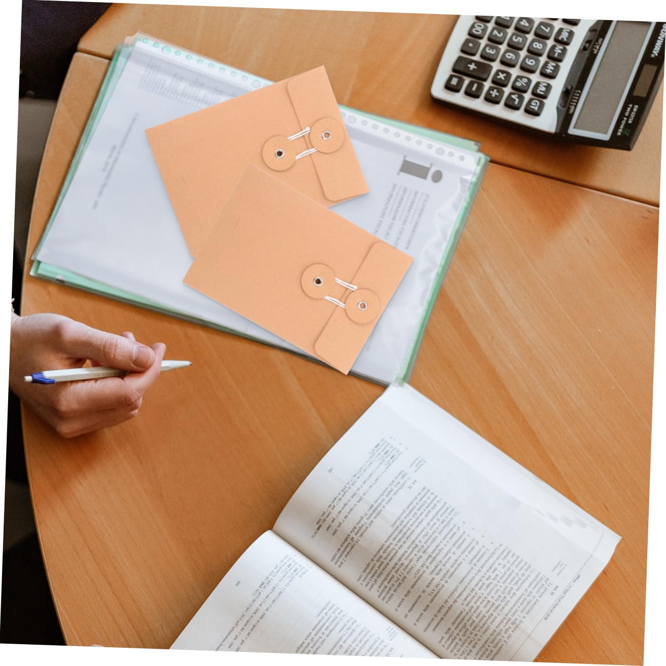 NUOBESTY 75pezzi Buste Carta Kraft Con Chiusura Cordoncino Porta Documenti Retrò Per Ufficio e Scuola Per Fatture e Archiviazione Di Materiale Cartaceo