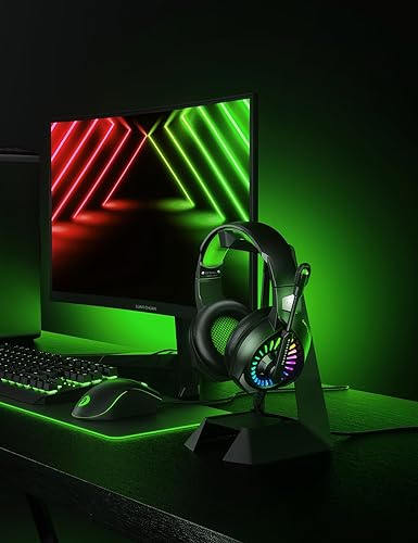 Miniatura 6 de ZIUMIER Z20 Auriculares para juegos para PS4, PS5, Xbox One, PC, auriculares con cable sobre la oreja con micrófono de aislamiento de ruido, luz LED