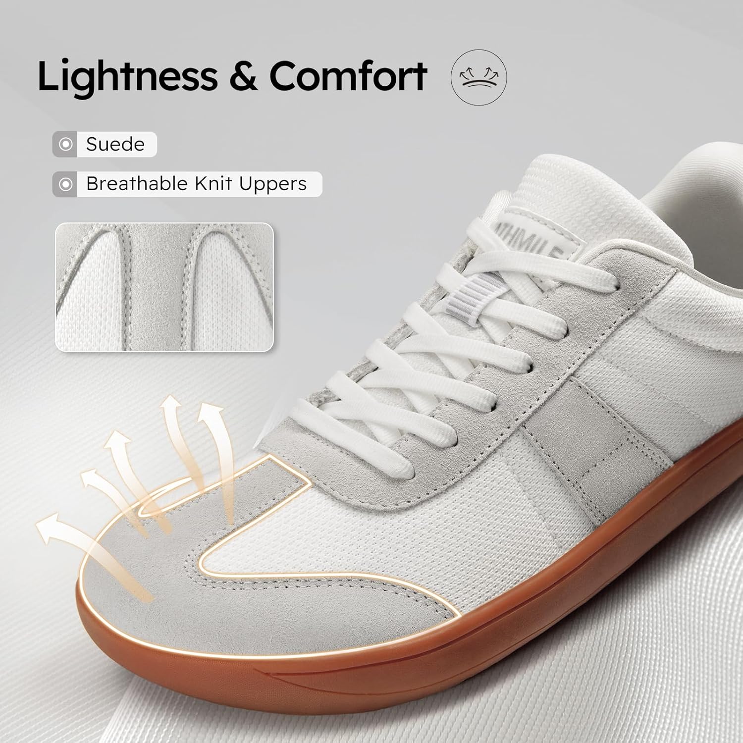 ATHMILE Barefoot Shoes Women Men Wide Toe Box Zero Drop Minimalist Fashion Sneakers for Walking Gym Hiking Trail Running Retro Casual Breathable Knit Lightweight Flexible Non Slip