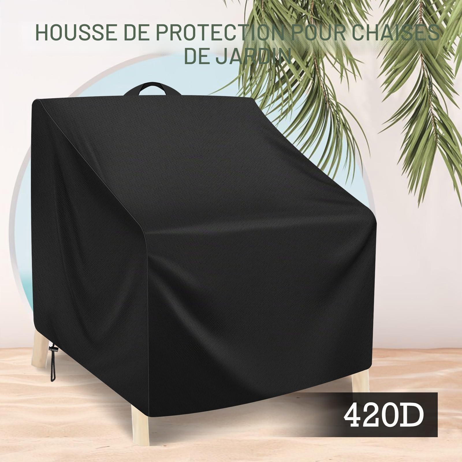 Housse de Protection pour Jardin, 102Lx109Wx124H cm Oxford 420D Housse Fauteuil Jardin Adirondack, Imperméable Anti-UV Housse Chaise de Jardins