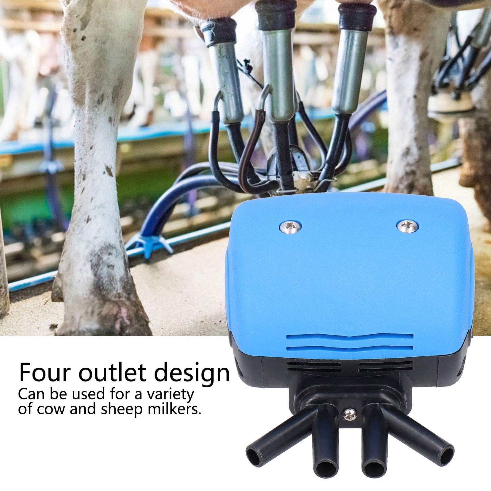 Qcwwy Pulsatore Pneumatico con 4 Porte, Pulsatore per Mungitrice Leggero Stabile Anche per la Mungitura Strumento di Erogazione di Fluidi Industriali per Attrezzature Agricole