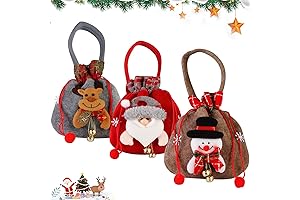 Christmas Knitted Santa Doll Gift Bag with Drawstring