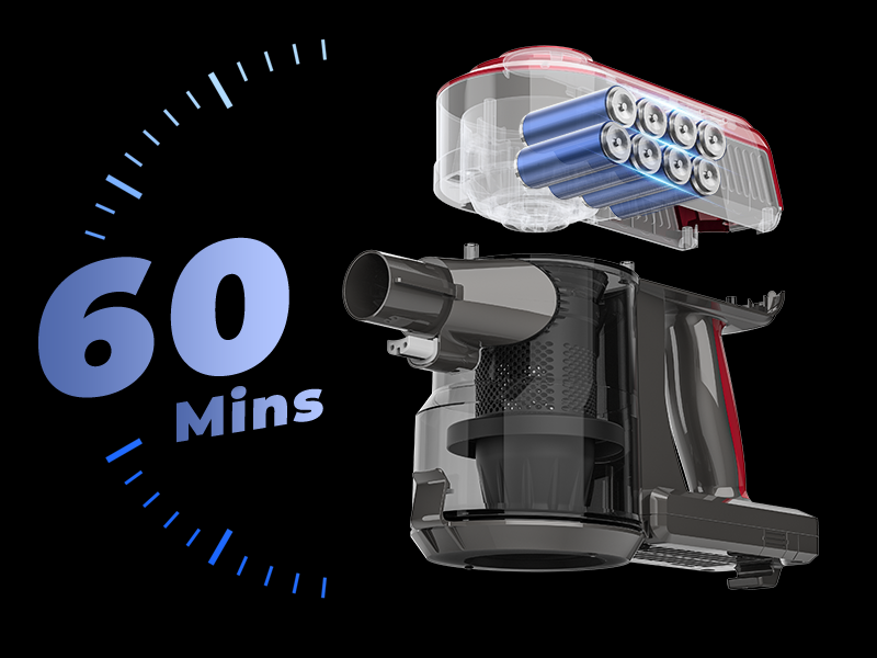 Aspirateur Balai Sans Fil V10 30V 450W, Rouge, Léger, Moteur Numérique, Neuf