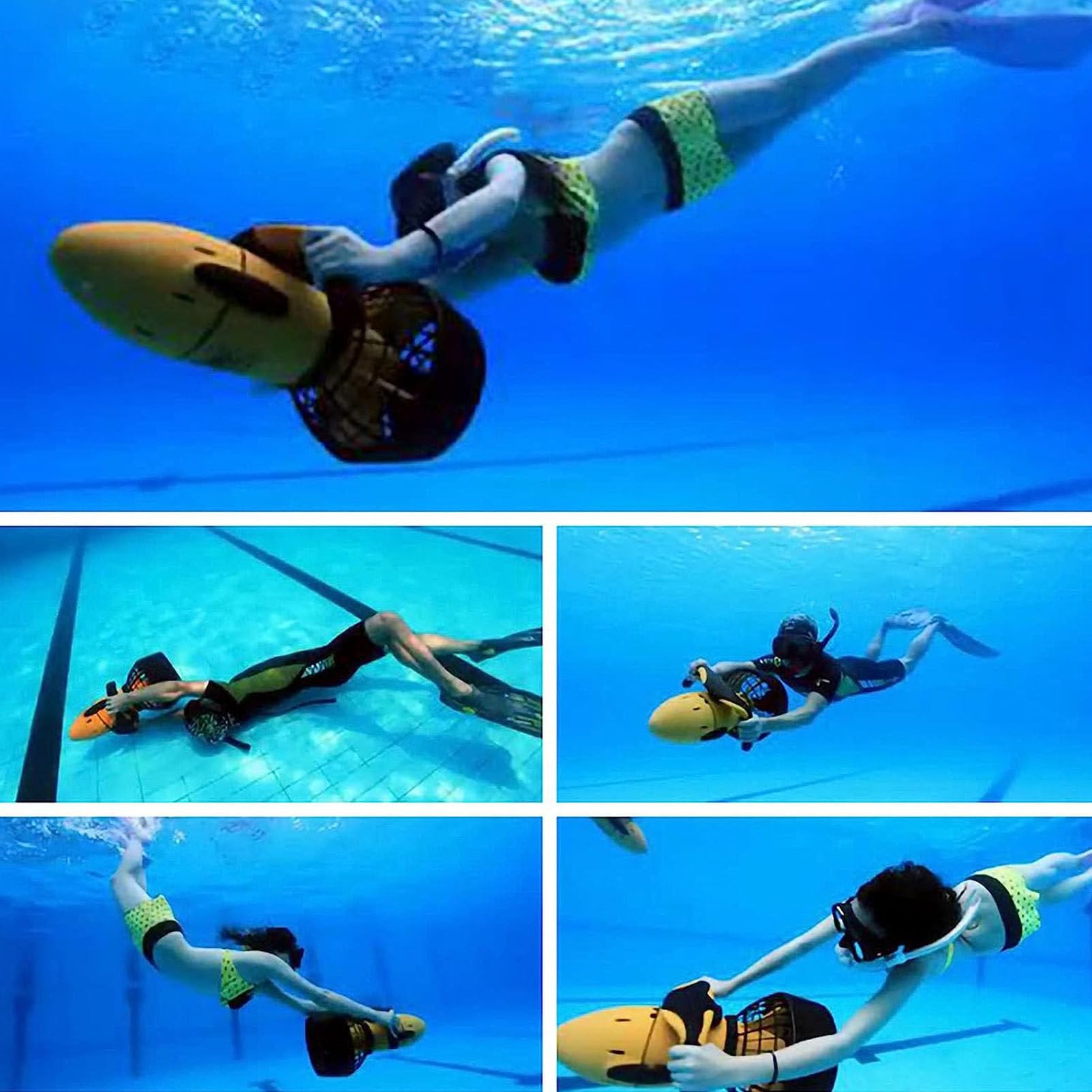 Scooter Marino subacqueo, Booster per Nuoto subacqueo con Batteria, Scooter Elettrico da 300 w sottomarini per la Piscina per Sport Acquatici, Immersioni e Snorkeling e Avventure Marine