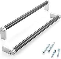 Vista 37 de Paquete de 5 tiradores de gabinete de 3–3/4 pulgadas estriado en negro y oro, manijas de gabinete mate en negro y oro cepillado AP1311, herrajes