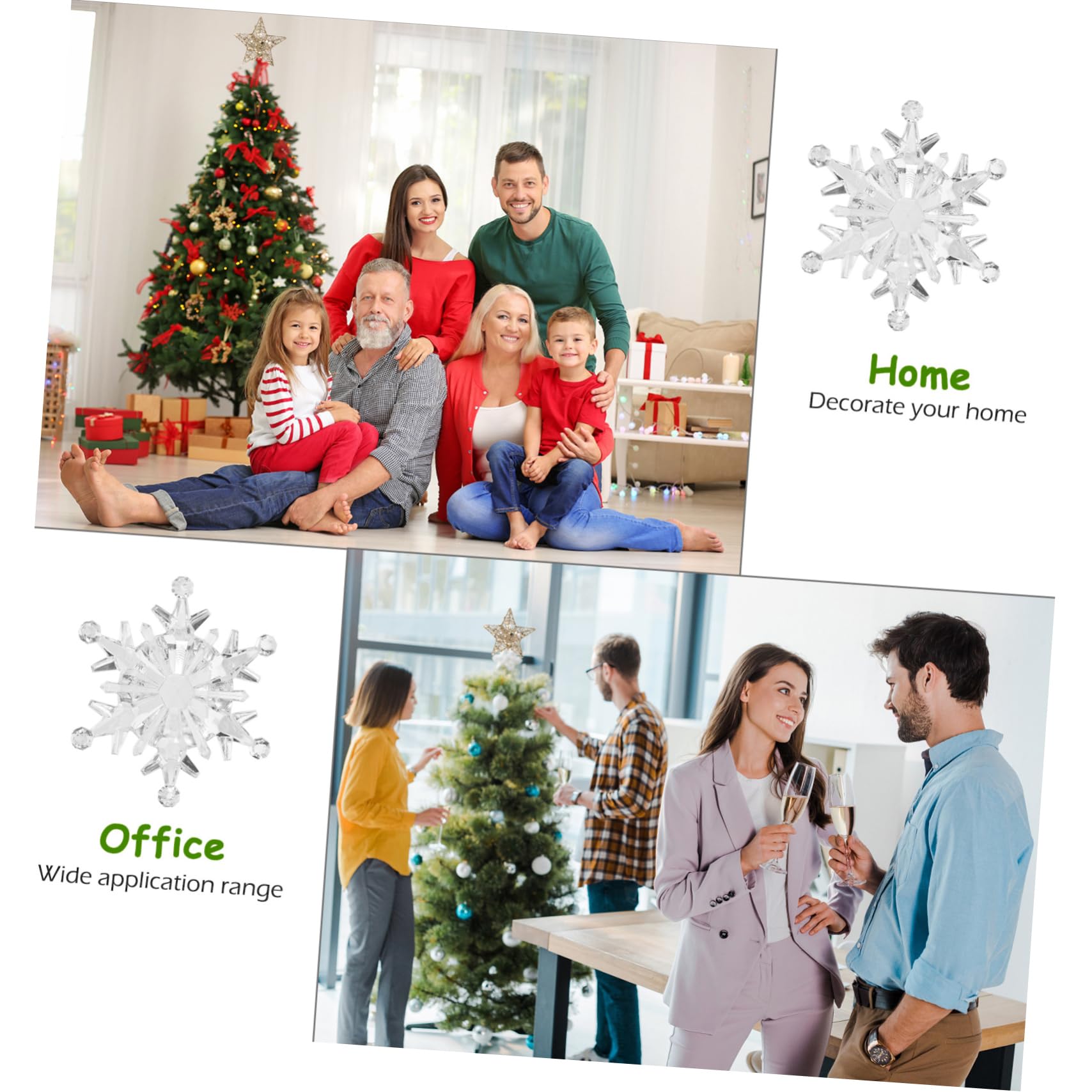 50piezas Colgante De Copo De Transparente Decoración Navideña De Copos De Adornos Colgantes para Árbol De Navidad Adornos Navideños para Hacer Tú Mismo