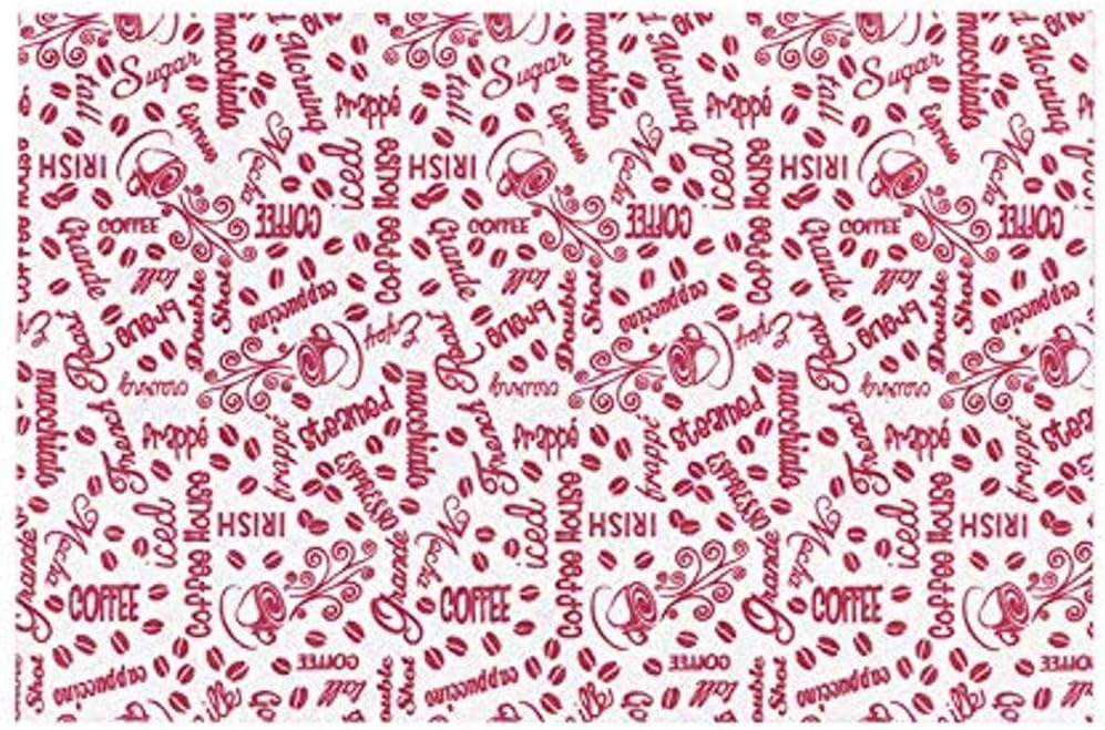 S&T INC. Coffee Mat, 12 inch by 18 inch, Red Typography