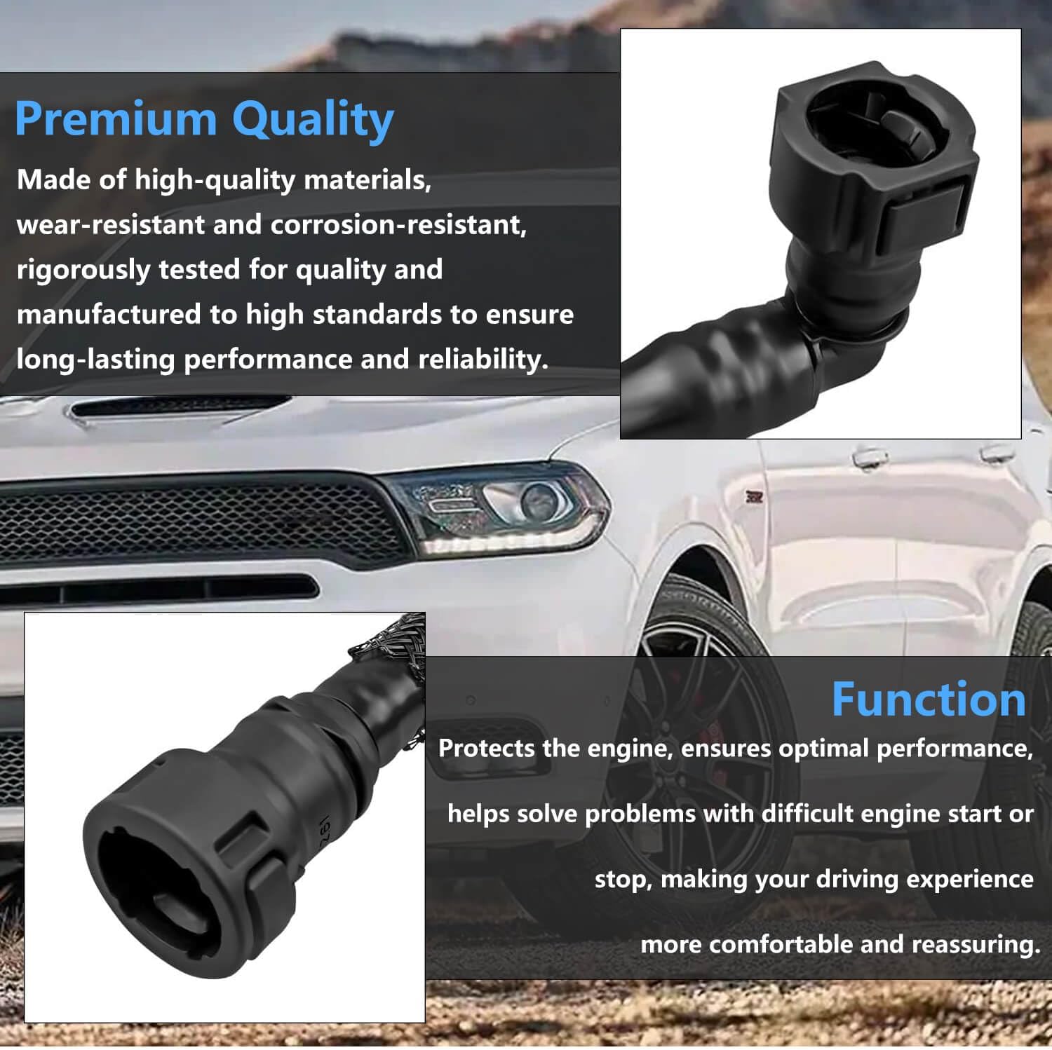 Purge Hose for 2016-2019 Dodge Durango & Grand Cherokee, Replaces 68250915AD, Purge Valve Hose