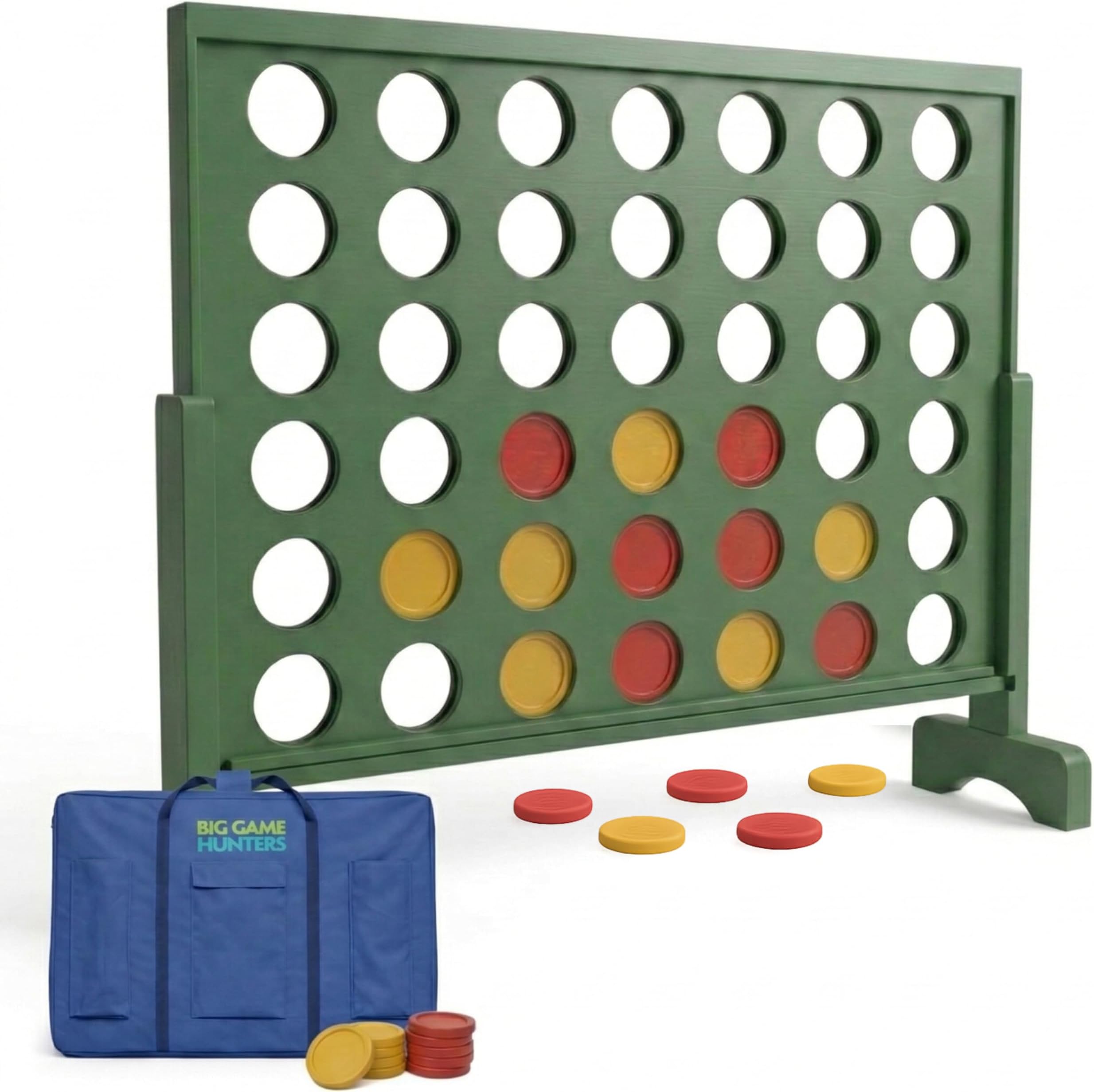 Big Game Hunters 517 Jumbo 4 in a Row 85 x 75 Centimetres, Wooden Giant Connect 4 Counters Garden Game