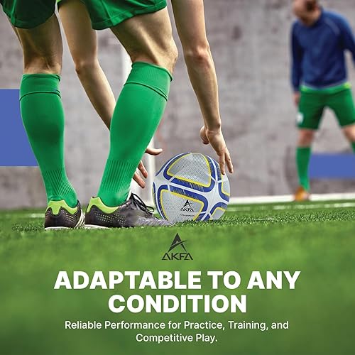 Miniatura 5 de ARTC AKFA Champion - Balón de fútbol tamaño 5, pelota de fósforo, calidad premium, resistente a la intemperie, agarre duradero