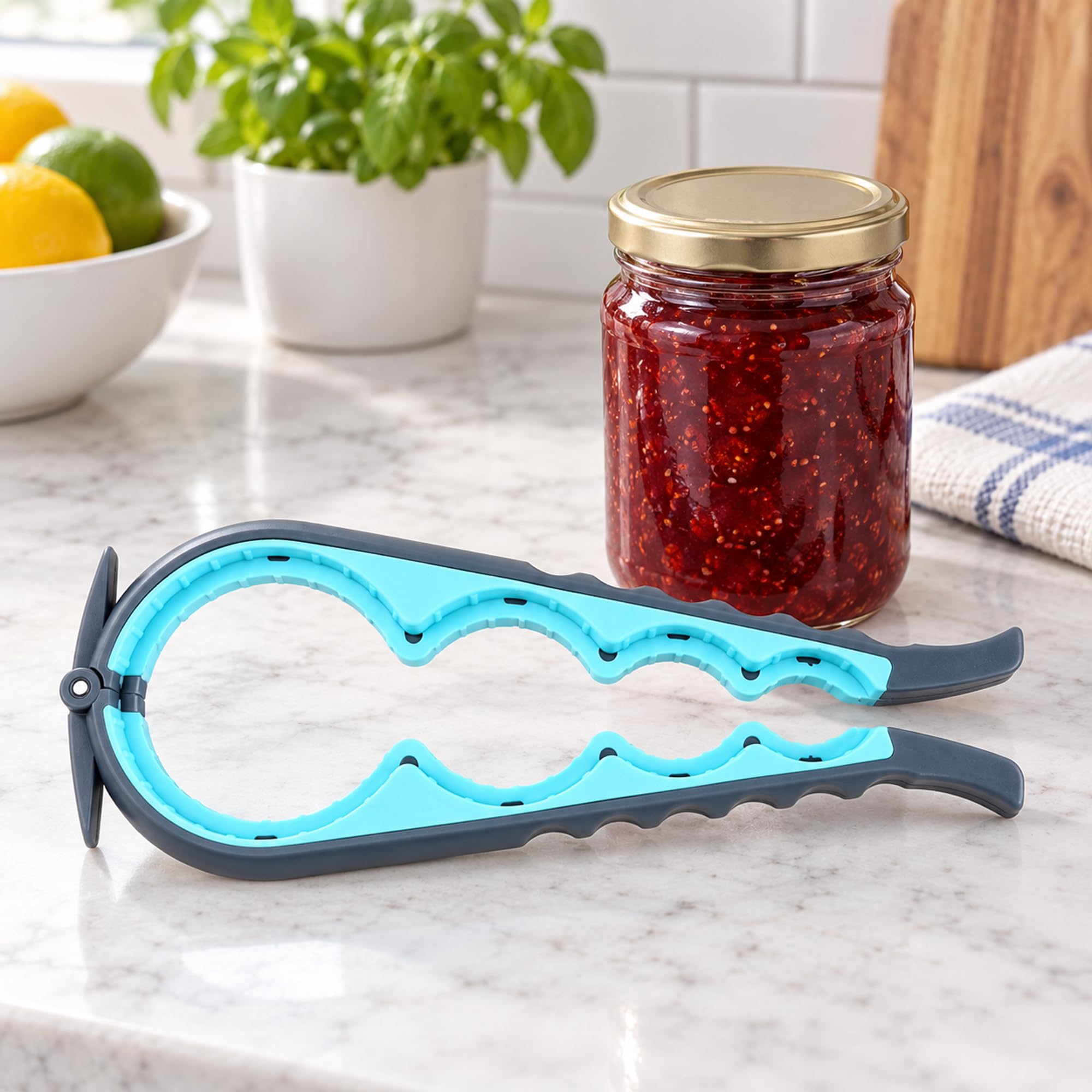 Plastic Jar and Bottle Opener for Kitchen Use, Handheld Lid Opening Tool for Food Preparation and Everyday Cooking