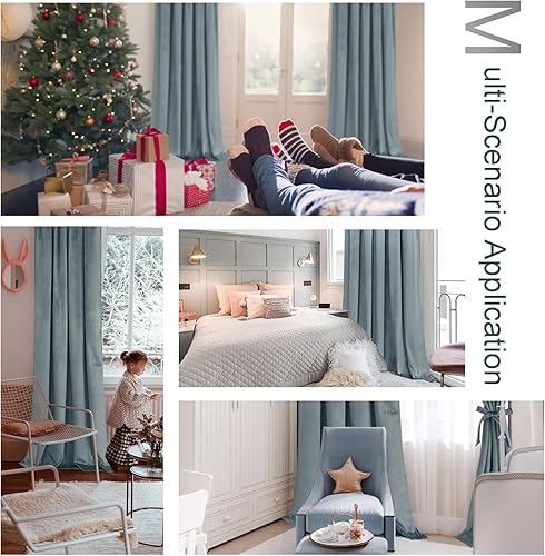 Miniatura 240 de Cortinas de terciopelo JIUZHEN, cortinas opacas suaves de terciopelo retro para dormitorio, cortinas elegantes con reducción de ruido y Rosa