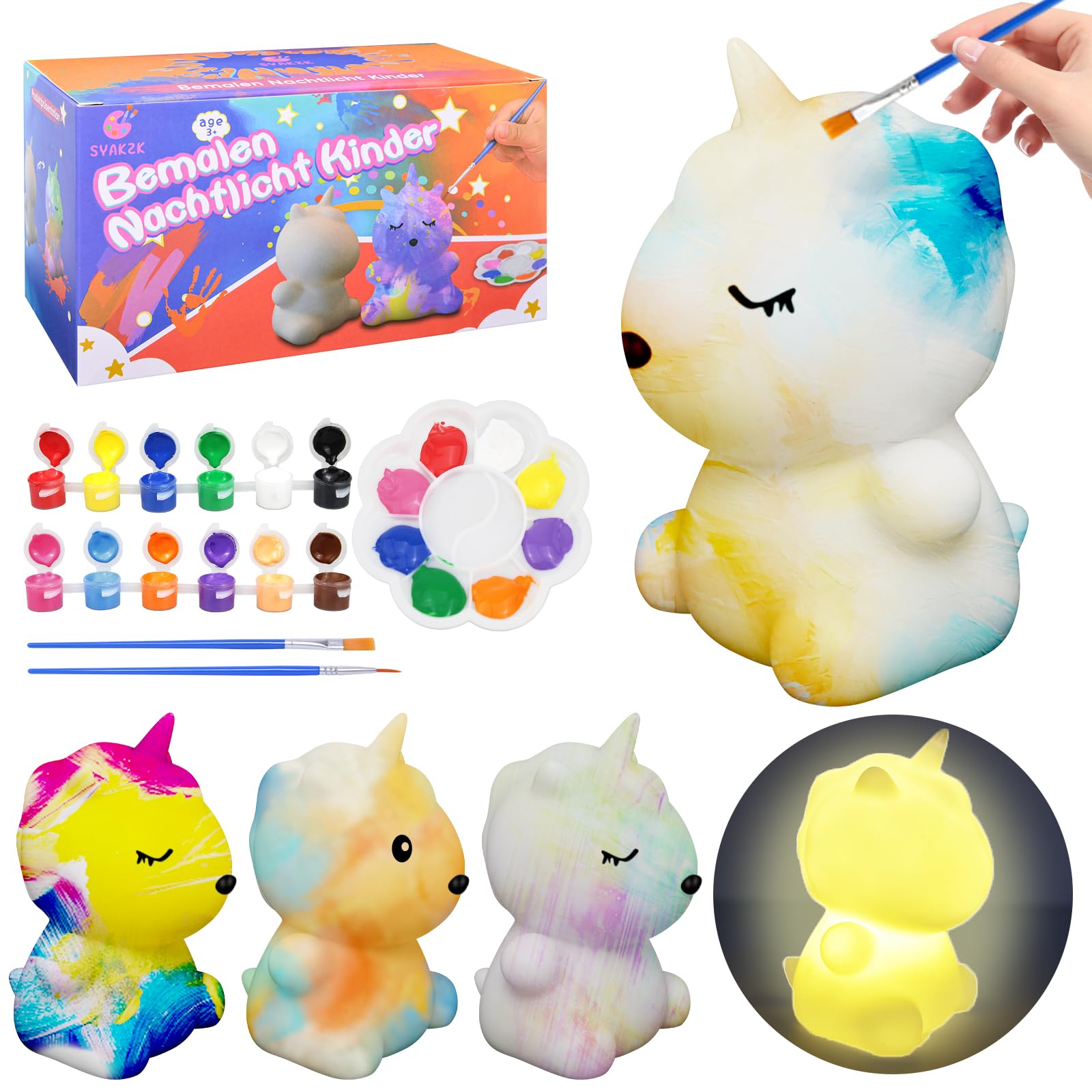 RDDAIPE DIY Veilleuse Licorne, Bricolage Créatif pour Enfants 3-12 Ans, Cadeau et Jeux d'Anniversaire