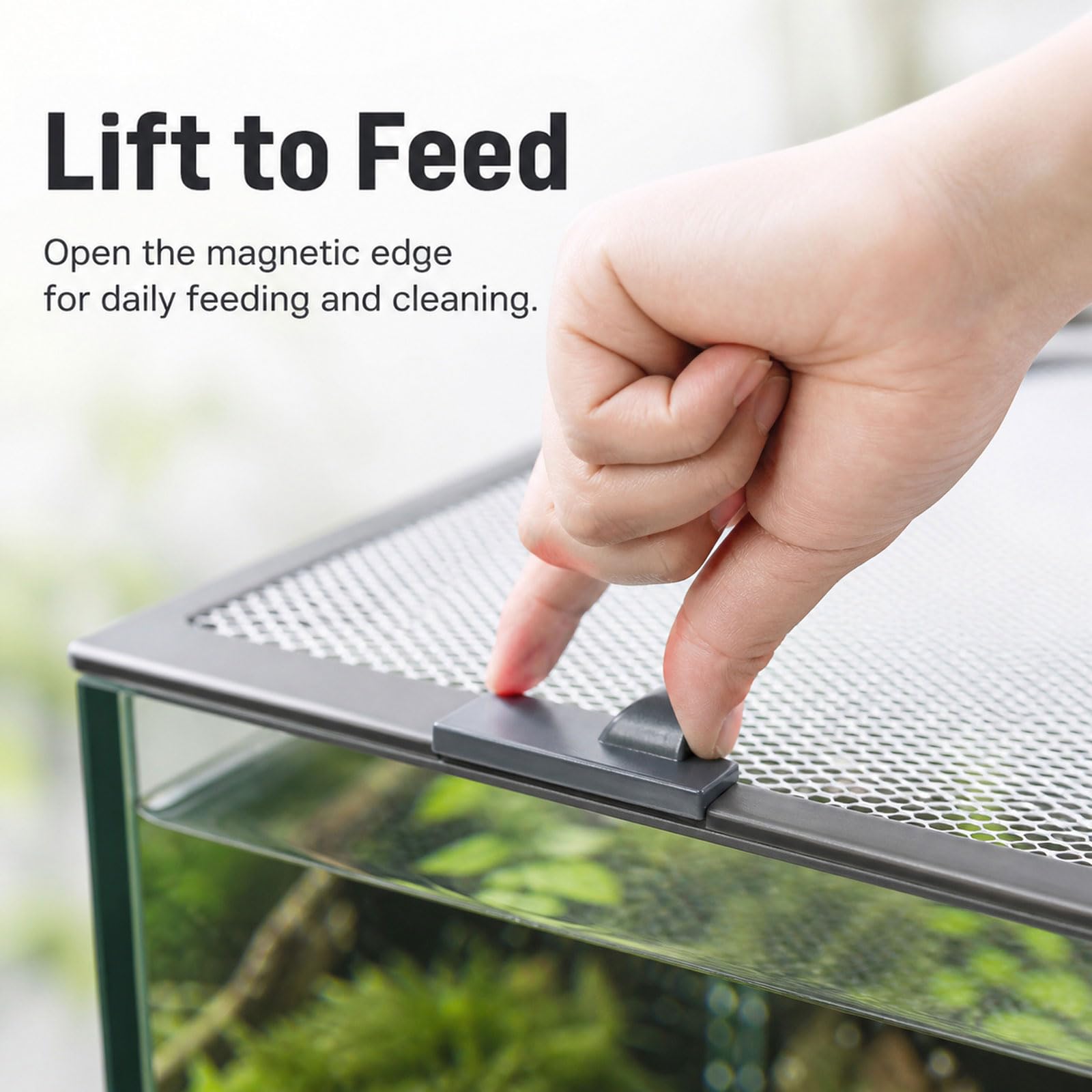 Aquariumabdeckung aus Netzgewebe,Magnetische Aquarium-Abdeckung,Fischs Aquarium Anti-Jumping Netzabdeckung,Ventilation,Zuschneidbar,für Reptilien,Schildkröten Andere Tiere
